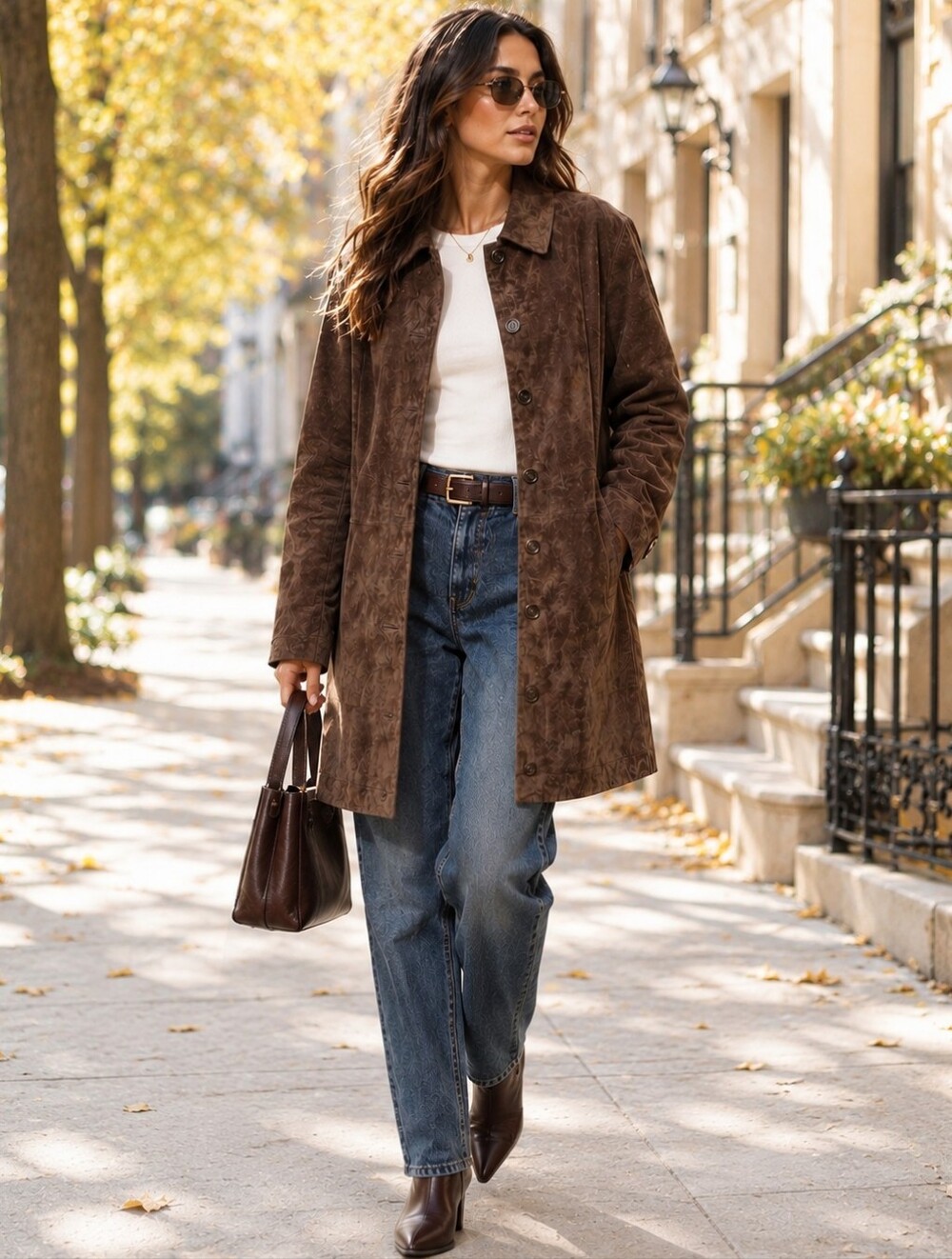 Relativity Genuine Brown Leather Suede Lined Jacket XL - Picture 1 of 8